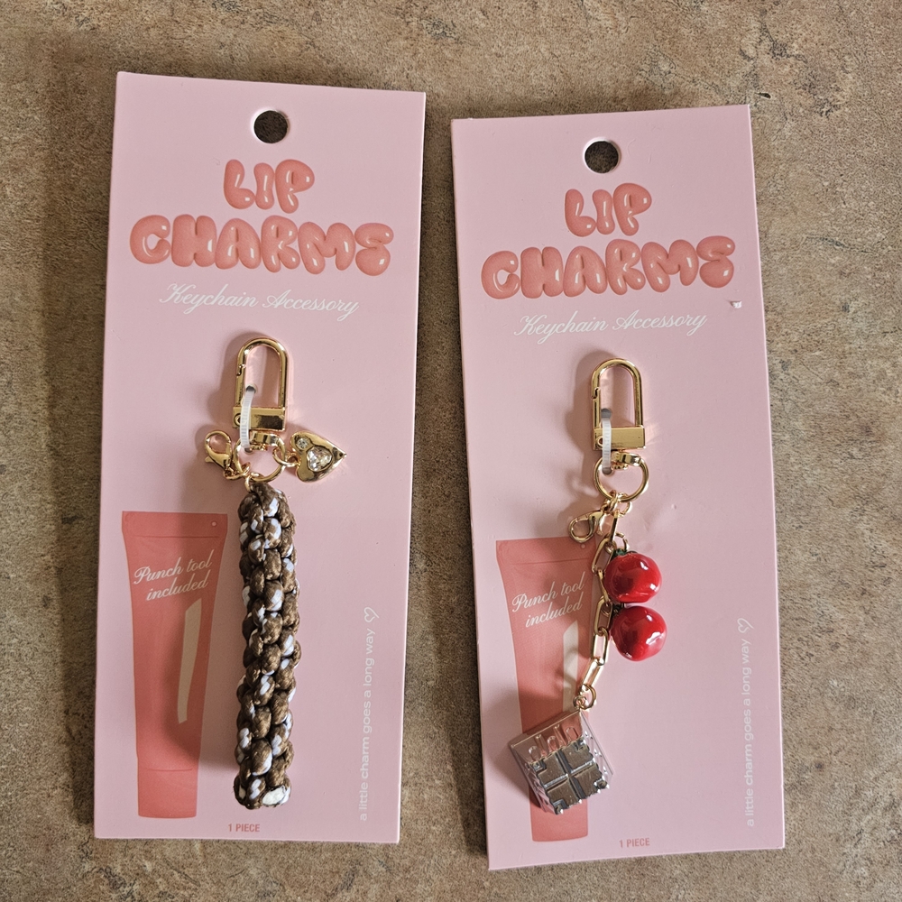 Studio Artifact Charm Keychain - set of 2  (Punch Tool Included For Lip Gloss)